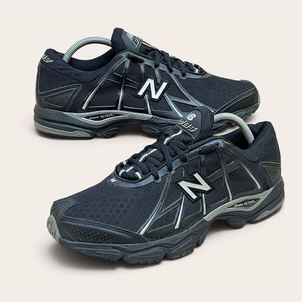 RARE New Balance 1085 Mens 9.5 D Black Silver ACTEVA Lightweight Running Shoes